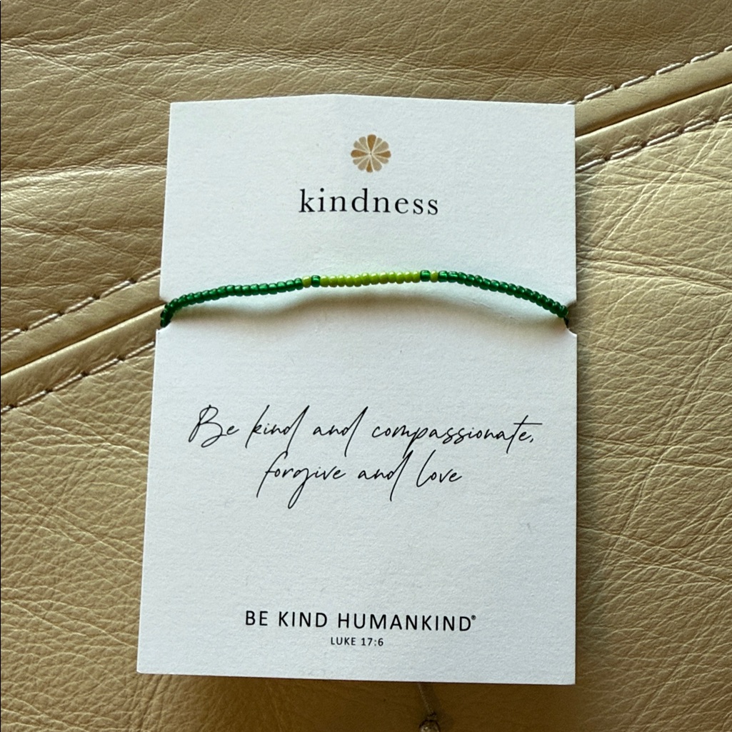 My Saint My Hero Green Beaded Bracelet With Silver Charm. Brand New Never Worn